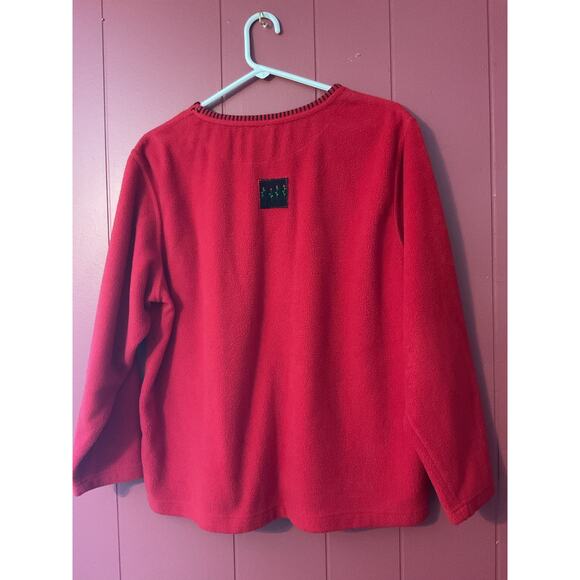 Jenny Buchanan Fleece Snowman & Cardinal Sweatshirt Large 90’s - Picture 8 of 9